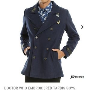 Doctor Who embroidered TARDIS Men's Peacoat